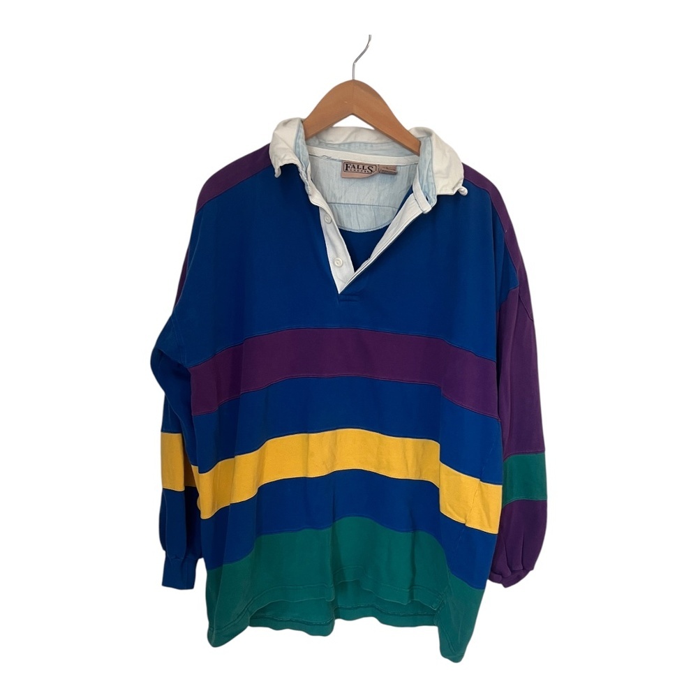 Falls Creek Multicolor Striped Polo Shirt